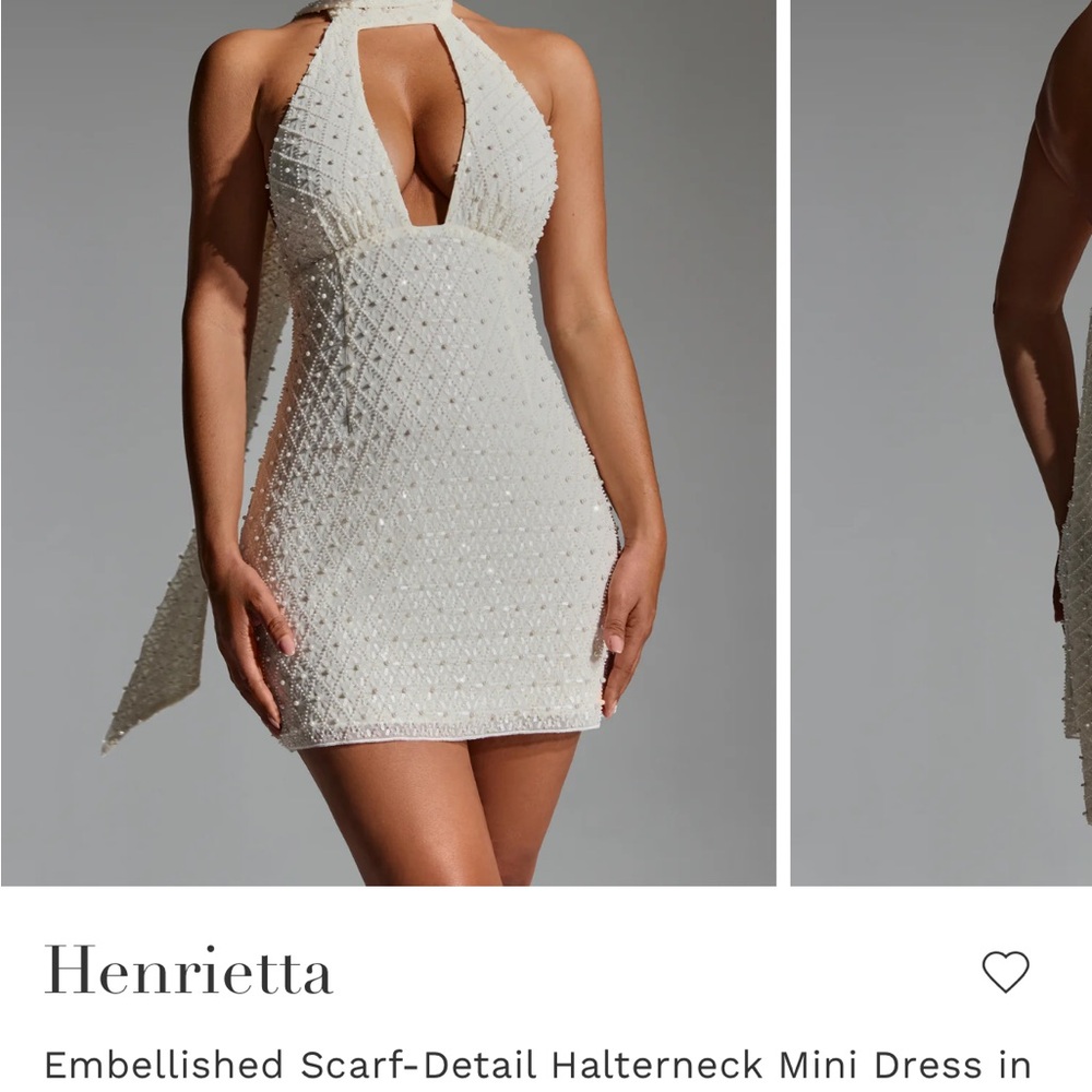 Oh Polly White Embellished Backless Mini Dress